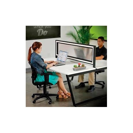 Interion By Global Industrial Interion Translucent Partition For Double Collaboration Desk 694860